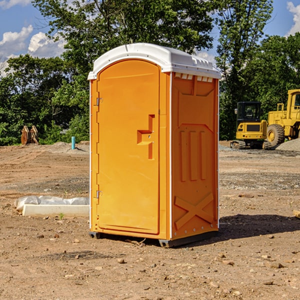 how often are the porta potties cleaned and serviced during a rental period in Tedrow